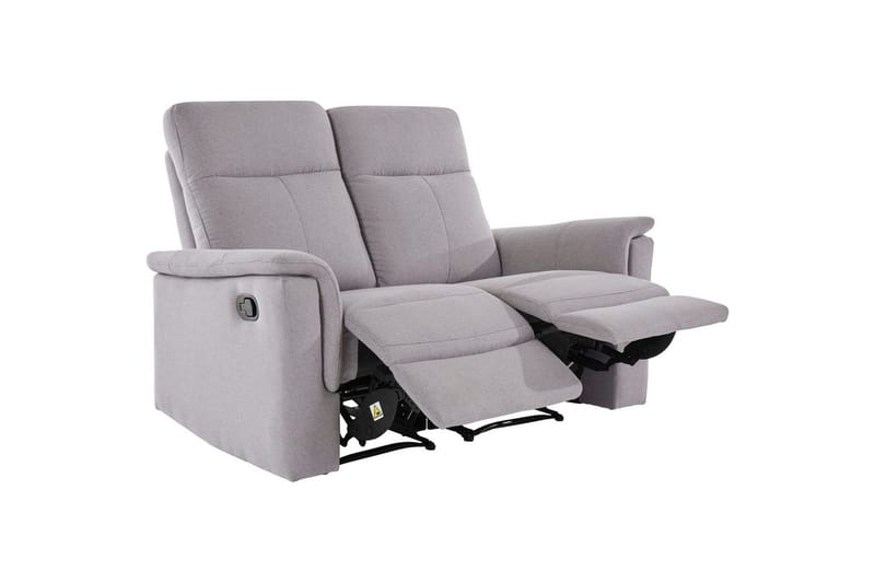 2-sitssoffa Southbrook Ljusgrå, Tyg/Trä/Metall, Manuell vilstol - Ljusgrå, Tyg/Trä/Metall, Manuell vilstol - Möbler - Soffa - Biosoffa & reclinersoffa