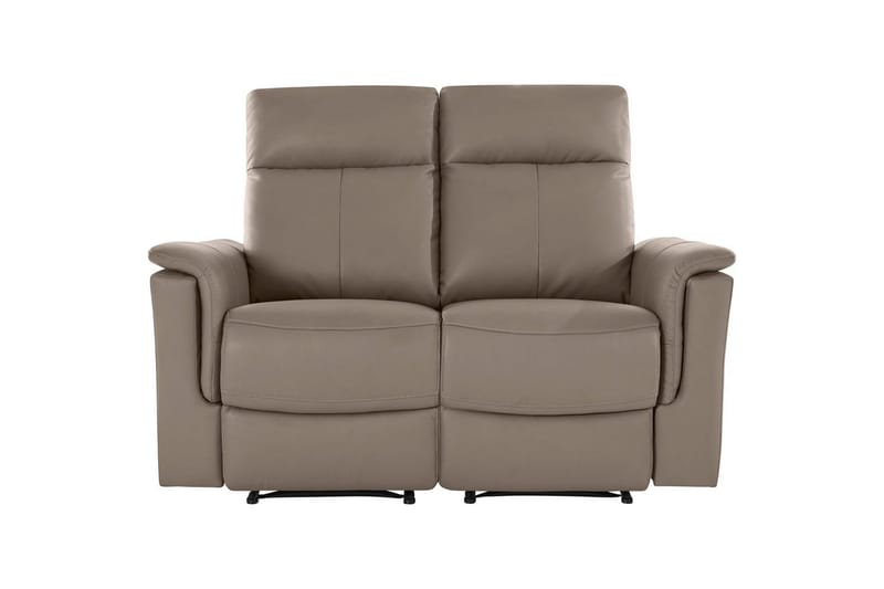 2-sitssoffa Southbrook Ljusgrå, PU/trä/metall, Manuell vilstol - Ljusgrå, PU/trä/metall, Manuell vilstol - Möbler - Soffa - Biosoffa & reclinersoffa