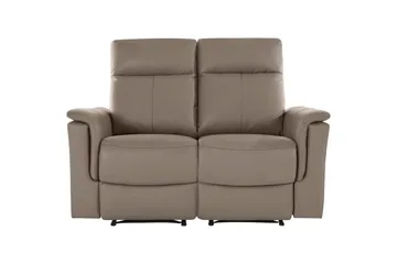 2-sitssoffa Southbrook Ljusgrå, PU/trä/metall, Manuell vilstol - Ljusgrå, PU/trä/metall, Manuell vilstol - Möbler - Soffa - Biosoffa & reclinersoffa