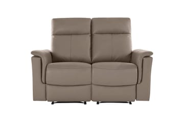 2-sitssoffa Southbrook Ljusgrå, PU/trä/metall, Manuell vilstol - Ljusgrå, PU/trä/metall, Manuell vilstol - Möbler - Soffa - Biosoffa & reclinersoffa