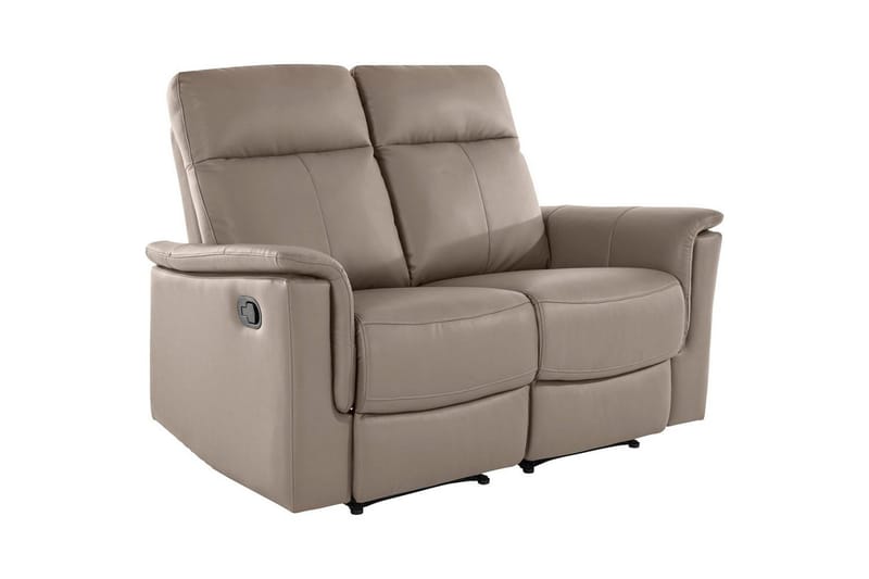 2-sitssoffa Southbrook Ljusgrå, PU/trä/metall, Manuell vilstol, Ljusgrå, PU/trä/metall, Manuell vilstol