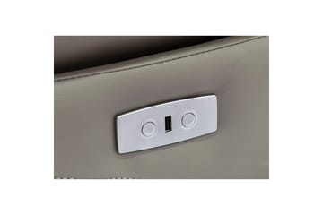 2-sitssoffa Southbrook Ljusgrå, PU/trä/metall, Elektrisk vilstol - Ljusgrå, PU/trä/metall, Elektrisk vilstol - Möbler - Soffa - Biosoffa & reclinersoffa