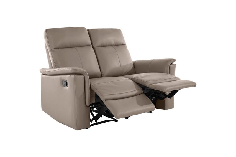 2-sitssoffa Southbrook Ljusgrå, PU/trä/metall, Manuell vilstol - Ljusgrå, PU/trä/metall, Manuell vilstol - Möbler - Soffa - Biosoffa & reclinersoffa