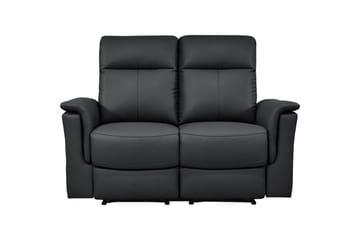 2-sitssoffa Southbrook Svart, Äkta läder/PU/Trä/Metall, Elektrisk vilstol - Svart, Äkta läder/PU/Trä/Metall, Elektrisk vilstol - Möbler - Soffa - Biosoffa & reclinersoffa