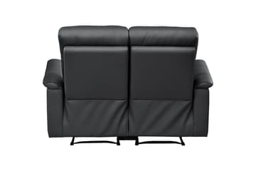 2-sitssoffa Southbrook Svart, Äkta läder/PU/Trä/Metall, Elektrisk vilstol - Svart, Äkta läder/PU/Trä/Metall, Elektrisk vilstol - Möbler - Soffa - Biosoffa & reclinersoffa
