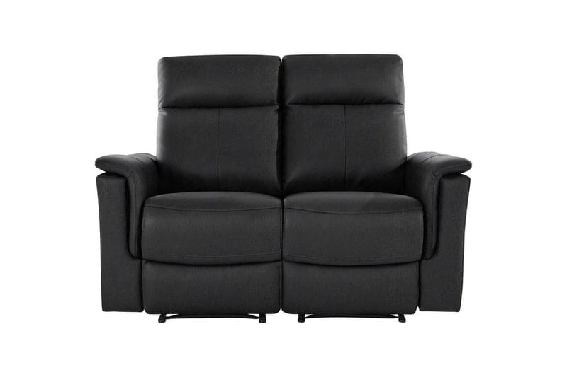 2-sitssoffa Southbrook Svart, Äkta läder/PU/Trä/Metall, Manuell vilstol - Svart, Äkta läder/PU/Trä/Metall, Manuell vilstol - Möbler - Soffa - Biosoffa & reclinersoffa