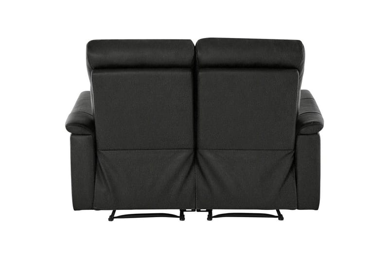 2-sitssoffa Southbrook Svart, Äkta läder/PU/Trä/Metall, Manuell vilstol - Svart, Äkta läder/PU/Trä/Metall, Manuell vilstol - Möbler - Soffa - Biosoffa & reclinersoffa