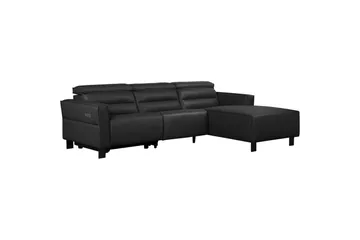 Reclinersoffa med hörn Loft24 Carpari Reclinersoffa 3-sits Black Right-faced Belfast fabric - Möbler - Soffa - Biosoffa & reclinersoffa - 3 sits biosoffa & reclinersoffa