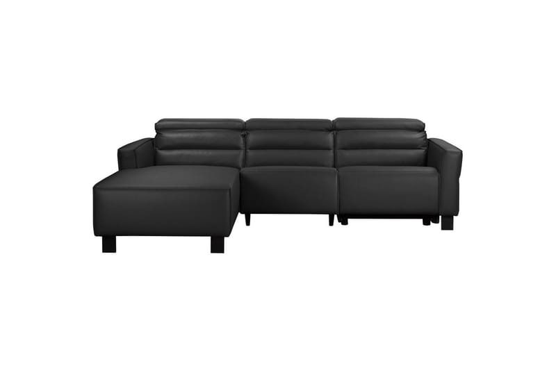 Reclinersoffa med hörn Loft24 Hörnsoffa Loft24 Carpari med manuell recliner Black Left-faced Belfast fabric