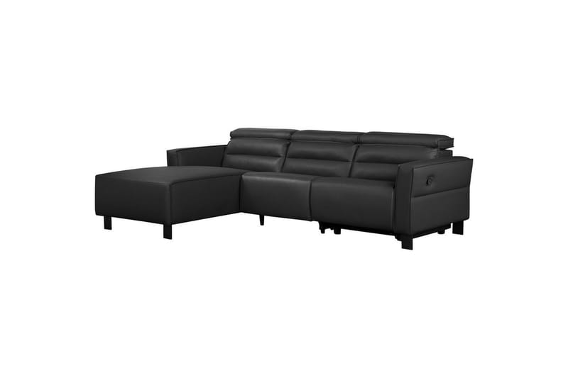 Reclinersoffa med hörn Loft24 Hörnsoffa Loft24 Carpari med manuell recliner Black Left-faced Belfast fabric - Möbler - Soffa - Biosoffa & reclinersoffa - 3 sits biosoffa & reclinersoffa