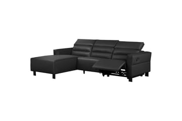 Reclinersoffa med hörn Loft24 Hörnsoffa Loft24 Carpari med manuell recliner Black Left-faced Belfast fabric - Möbler - Soffa - Biosoffa & reclinersoffa - 3 sits biosoffa & reclinersoffa