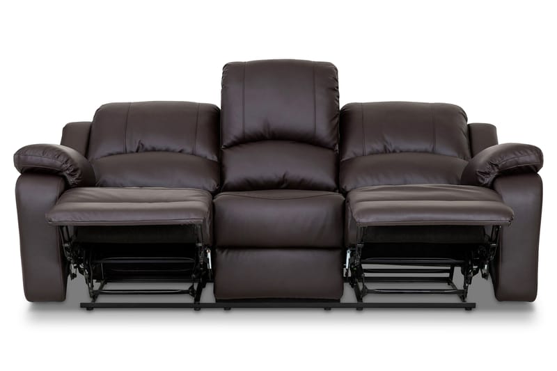 Reclinersoffa Navarro 3-sits Konstläder - Brun - Biosoffa & reclinersoffa - 3 sits biosoffa & reclinersoffa