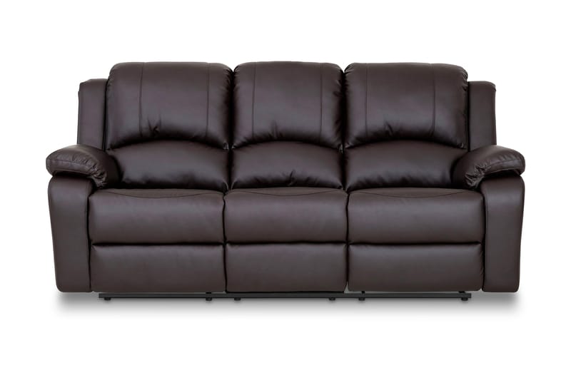 Reclinersoffa Navarro 3-sits Konstläder - Brun - Biosoffa & reclinersoffa - 3 sits biosoffa & reclinersoffa