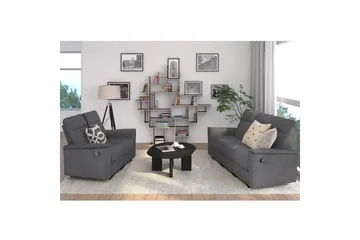 3-sitssoffa Southbrook Antracit, Tyg/Trä/Metall, Manuell vilstol - Antracit, Tyg/Trä/Metall, Manuell vilstol - Möbler - Soffa - Biosoffa & reclinersoffa