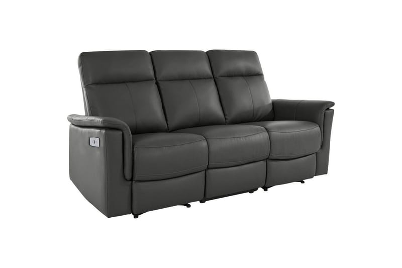 3-sitssoffa Southbrook Grå, PU/trä/metall, Elektrisk vilstol - Grå, PU/trä/metall, Elektrisk vilstol - Möbler - Soffa - Biosoffa & reclinersoffa