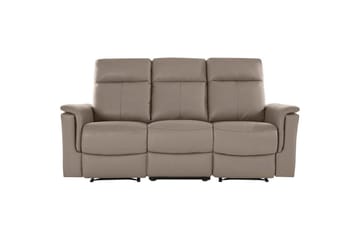 3-sitssoffa Southbrook Ljusgrå, PU/trä/metall, Manuell vilstol - Ljusgrå, PU/trä/metall, Manuell vilstol - Möbler - Soffa - Biosoffa & reclinersoffa