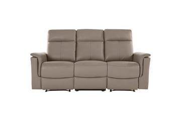 3-sitssoffa Southbrook Ljusgrå, PU/trä/metall, Manuell vilstol - Ljusgrå, PU/trä/metall, Manuell vilstol - Möbler - Soffa - Biosoffa & reclinersoffa