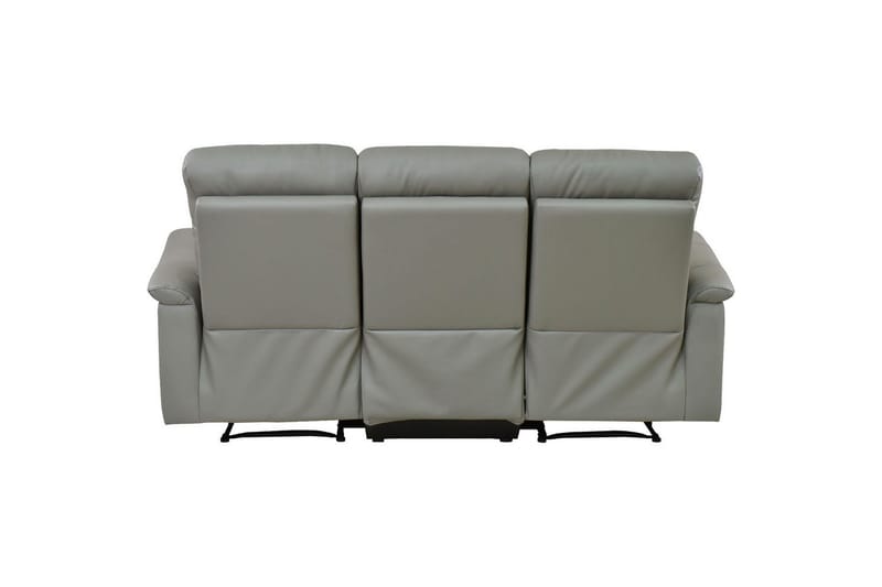 3-sitssoffa Southbrook Ljusgrå, PU/trä/metall, Elektrisk vilstol - Ljusgrå, PU/trä/metall, Elektrisk vilstol - Möbler - Soffa - Biosoffa & reclinersoffa