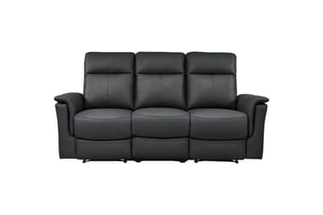 3-sitssoffa Southbrook Svart, Äkta läder/PU/Trä/Metall, Elektrisk vilstol - Svart, Äkta läder/PU/Trä/Metall, Elektrisk vilstol - Möbler - Soffa - Biosoffa & reclinersoffa