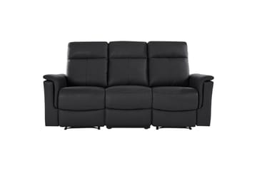 3-sitssoffa Southbrook Svart, Läder/PU/Trä/Metall, Manuell vilstol - Svart, Läder/PU/Trä/Metall, Manuell vilstol - Möbler - Soffa - Biosoffa & reclinersoffa