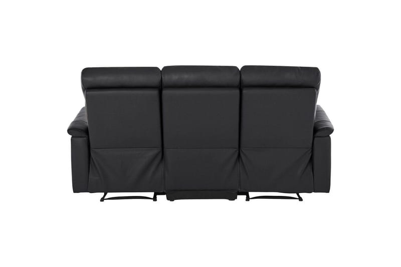3-sitssoffa Southbrook Svart, Läder/PU/Trä/Metall, Manuell vilstol - Svart, Läder/PU/Trä/Metall, Manuell vilstol - Möbler - Soffa - Biosoffa & reclinersoffa