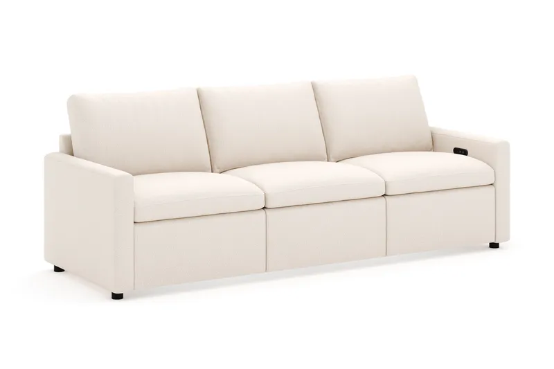 Barsele 3-sits Elektrisk Reclinersoffa - Beige - Möbler - Soffa - Biosoffa & reclinersoffa