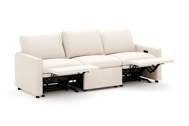 Barsele 3-sits Elektrisk Reclinersoffa - Beige - Möbler - Soffa - Biosoffa & reclinersoffa
