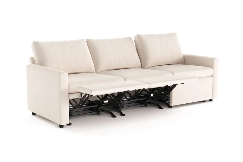 Barsele 3-sits Elektrisk Reclinersoffa - Beige - Möbler - Soffa - Biosoffa & reclinersoffa