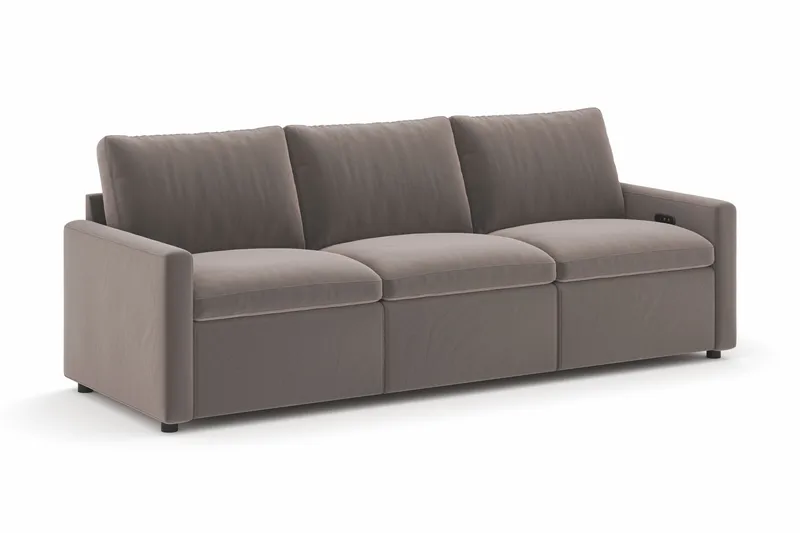 Barsele 3-sits Elektrisk Reclinersoffa - Brun - Möbler - Soffa - Biosoffa & reclinersoffa