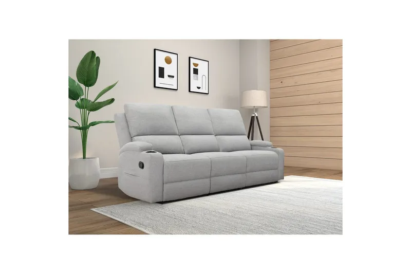 Dallas Reclinersoffa 3-sits - Grå - Möbler - Soffa - Biosoffa & reclinersoffa
