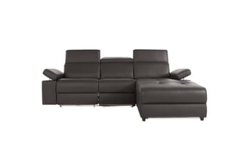 Hörnsoffa 3-sits Rayland Brun, PU, Höger manuell vilstol - Brun, PU, Höger manuell vilstol - Möbler - Soffa - Biosoffa & reclinersoffa
