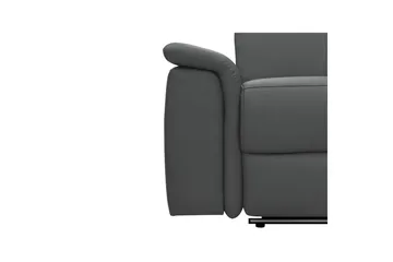 Hörnsoffa 3-sits Pareli Grå, Läder/PU, Höger manuell vilstol - Grå, Läder/PU, Höger manuell vilstol - Möbler - Soffa - Biosoffa & reclinersoffa