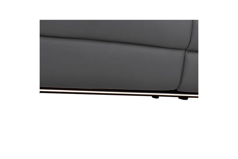 Hörnsoffa 3-sits Pareli Grå, Läder/PU, Höger manuell vilstol - Grå, Läder/PU, Höger manuell vilstol - Möbler - Soffa - Biosoffa & reclinersoffa