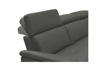 Hörnsoffa 3-sits Pareli Grå, Läder/PU, Höger manuell vilstol - Grå, Läder/PU, Höger manuell vilstol - Möbler - Soffa - Biosoffa & reclinersoffa