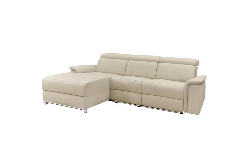 Hörnsoffa 3-sits Pareli Vit, Sunday tyg, Vänster Manuell Fåtölj - Vit, Sunday tyg, Vänster Manuell Fåtölj - Möbler - Soffa - Biosoffa & reclinersoffa