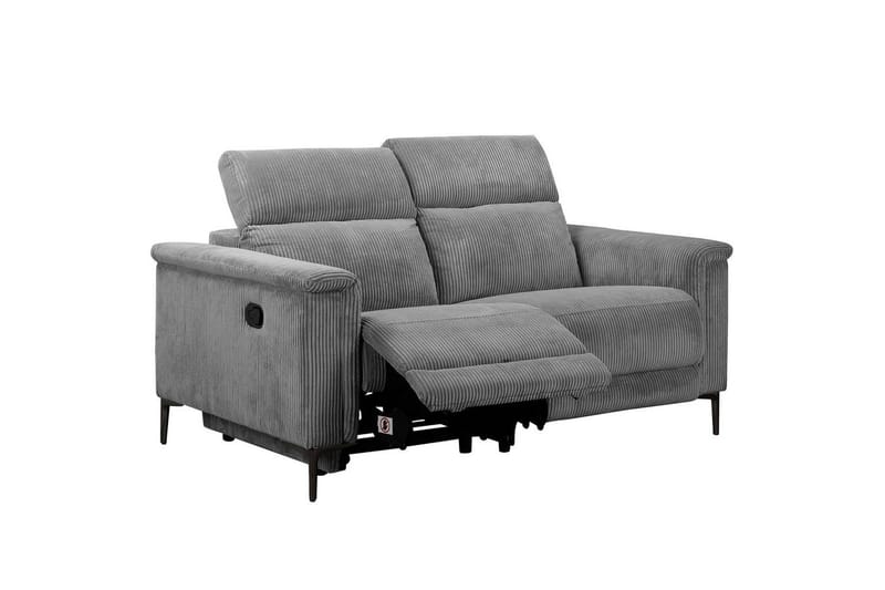 Lund 2-sits Rektangulär Reclinersoffa i Manchester - Grå - Möbler - Soffa - Biosoffa & reclinersoffa