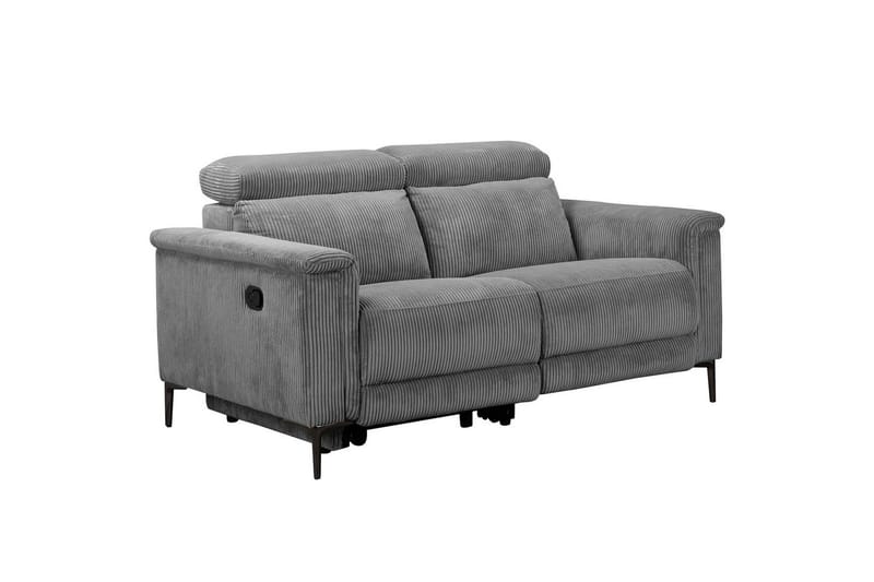 Lund 2-sits Rektangulär Reclinersoffa i Manchester - Grå - Möbler - Soffa - Biosoffa & reclinersoffa