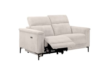 Lund 2-sits Rektangulär Reclinersoffa med Nackstöd i Tyg - Ljusbeige - Möbler - Soffa - Biosoffa & reclinersoffa