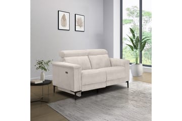 Lund 2-sits Rektangulär Reclinersoffa med Nackstöd i Tyg - Ljusbeige - Möbler - Soffa - Biosoffa & reclinersoffa