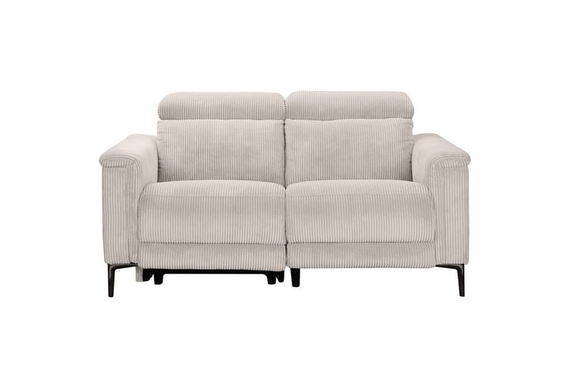 Lund 2-sits Rektangulär Reclinersoffa med Nackstöd i Tyg, Ljusbeige