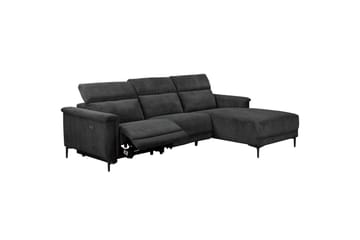Lund 3-sits Högervänd Hörnsoffa med Recliner och Schäslong i Manchester - Grå - Möbler - Soffa - Biosoffa & reclinersoffa