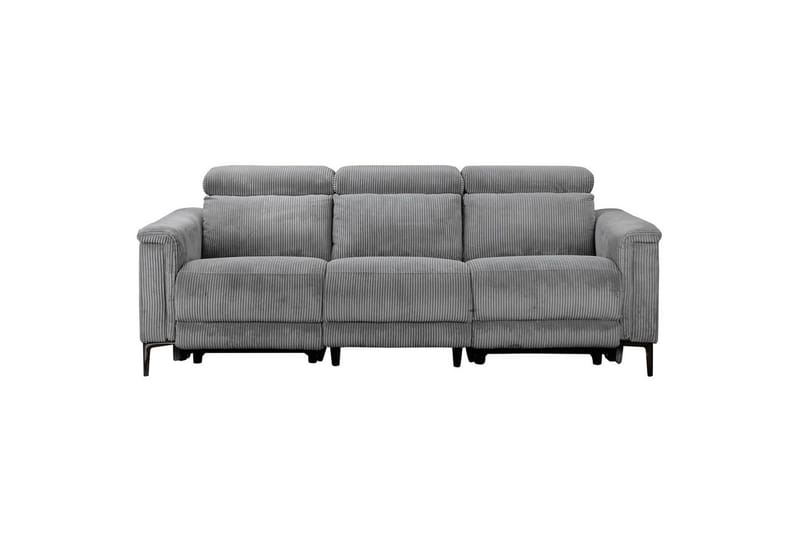Lund 3-sits Rektangulär Biosoffa med Recliner 222 cm i Manchester, Grå