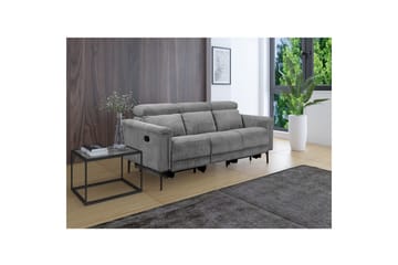 Lund 3-sits Rektangulär Biosoffa med Recliner 222 cm i Manchester - Grå - Möbler - Soffa - Biosoffa & reclinersoffa