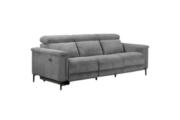 Lund 3-sits Rektangulär Biosoffa med Recliner 222 cm i Manchester - Grå - Möbler - Soffa - Biosoffa & reclinersoffa