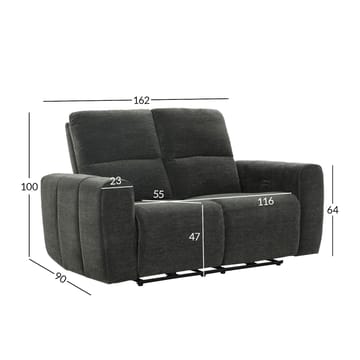 Reclinersoffa Ödmark 2-sits med elektrisk mekanism - grå - Möbler - Soffa - Biosoffa & reclinersoffa
