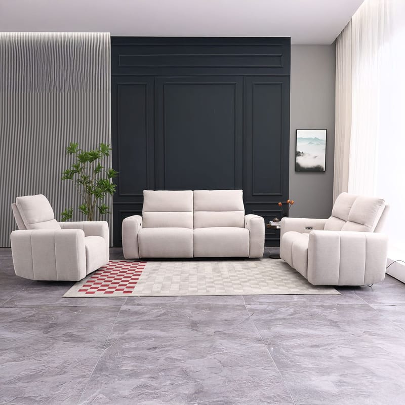 Reclinersoffa Ödmark 2-sits med elektrisk mekanism - ljusbeige - Möbler - Soffa - Biosoffa & reclinersoffa