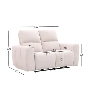 Reclinersoffa Ödmark 2-sits med elektrisk mekanism - ljusbeige - Möbler - Soffa - Biosoffa & reclinersoffa