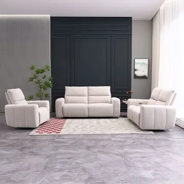Reclinersoffa Ödmark 3-sits med elektrisk mekanism - ljusbeige - Möbler - Soffa - Biosoffa & reclinersoffa