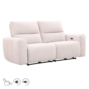 Reclinersoffa Ödmark 3-sits med elektrisk mekanism - ljusbeige - Möbler - Soffa - Biosoffa & reclinersoffa