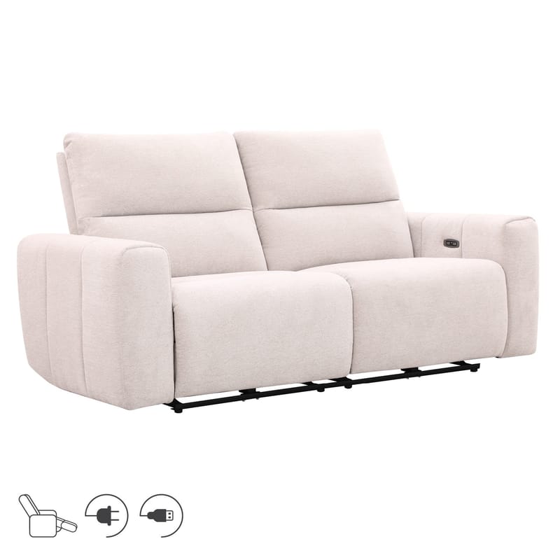 Reclinersoffa Ödmark 3-sits med elektrisk mekanism - ljusbeige - Möbler - Soffa - Biosoffa & reclinersoffa